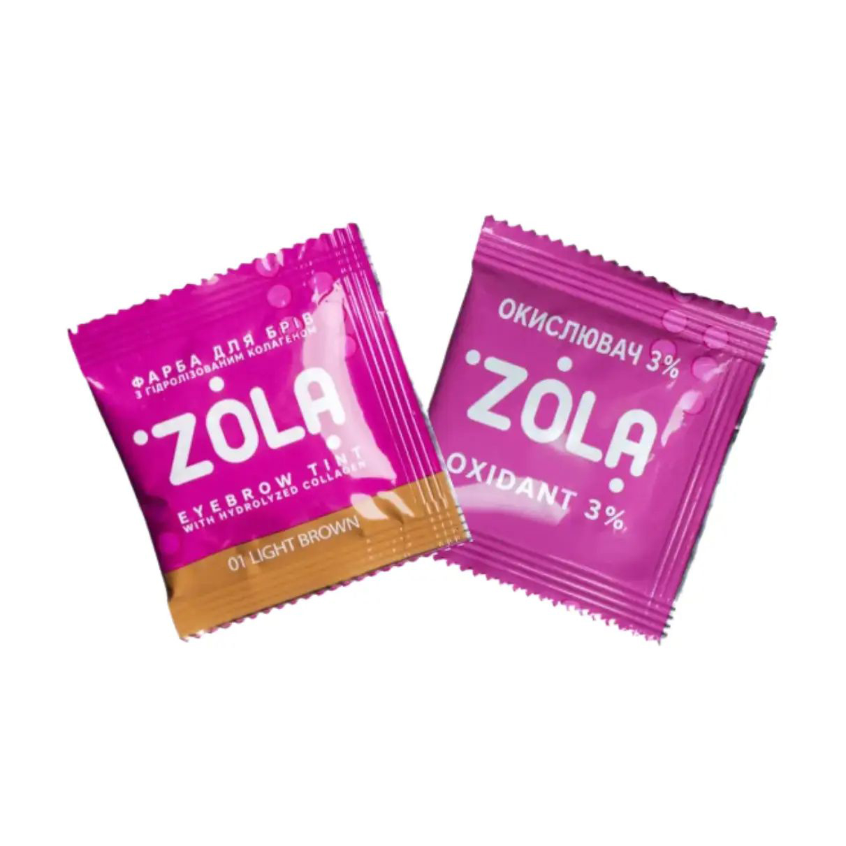 Набір для фарбування брів Zola Eyebrow Tint (фарба 01 Light Brown, 5 мл + окислювач 3%, 5 мл)